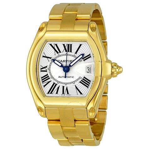 cartier mens gold watches|18 karat gold cartier watch.